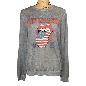 Bravado Gray Rolling Stones Vintage Style Graphic Tour Sweatshirt Size Small